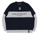 ロマンティッククラウン(ROMANTIC CROWN) PADDLING LOGO PIPING SWEATSHIRT_NAVY