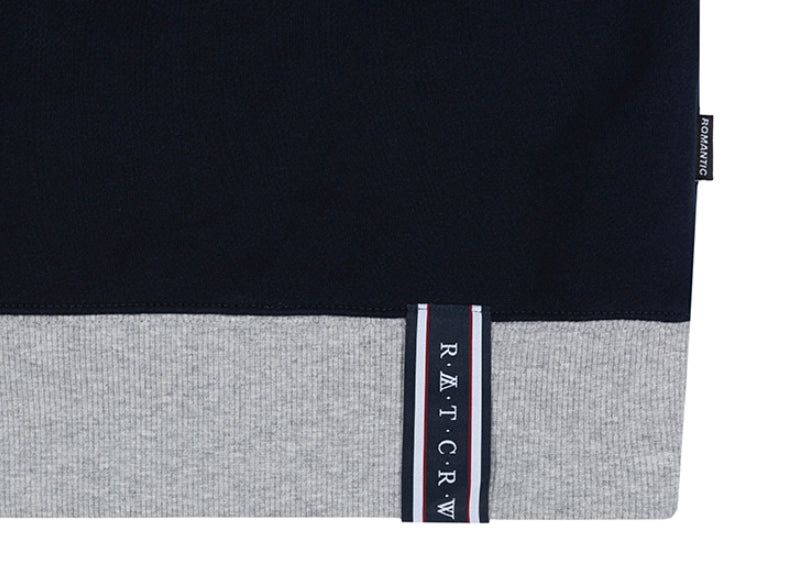 ロマンティッククラウン(ROMANTIC CROWN) PADDLING LOGO PIPING SWEATSHIRT_NAVY
