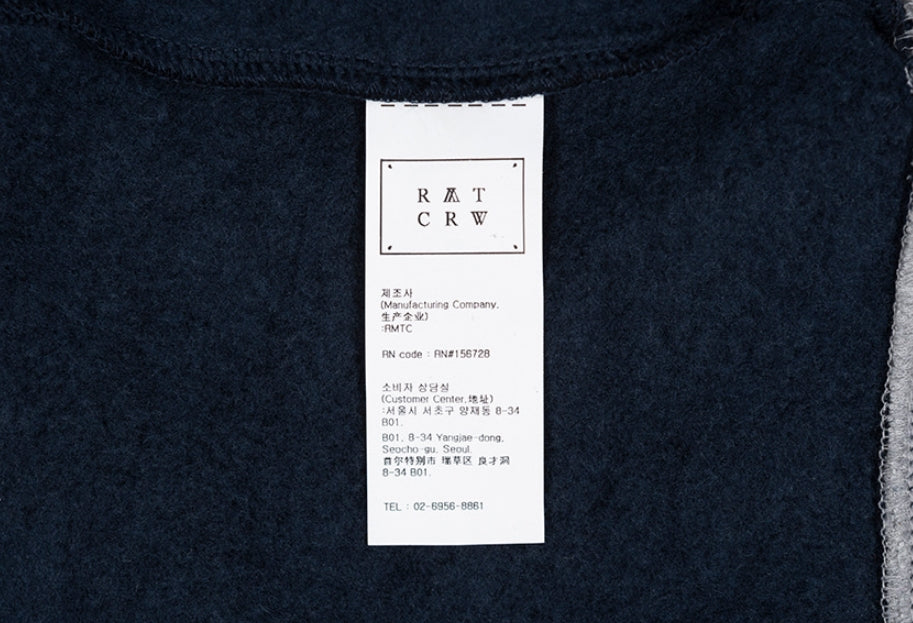 ロマンティッククラウン(ROMANTIC CROWN) PADDLING LOGO PIPING SWEATSHIRT_NAVY