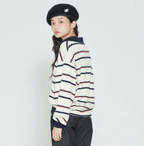 ロマンティッククラウン(ROMANTIC CROWN) PADDLING LOGO POLO SHIRT_OATMEAL