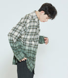 ロマンティッククラウン(ROMANTIC CROWN) GRADATION CHECK SHIRT_KHAKI