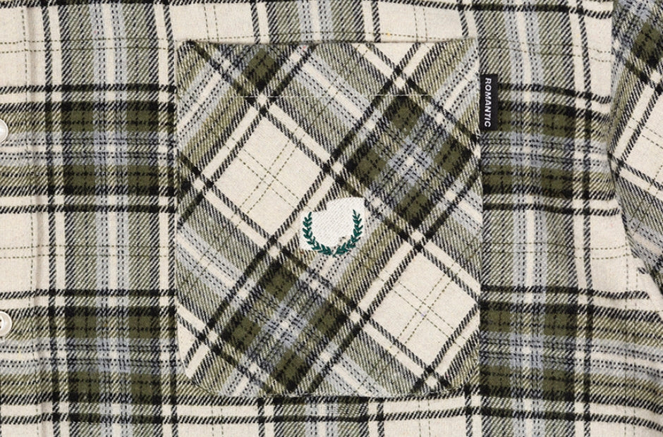 ロマンティッククラウン(ROMANTIC CROWN) GRADATION CHECK SHIRT_KHAKI