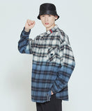 ロマンティッククラウン(ROMANTIC CROWN) GRADATION CHECK SHIRT_NAVY