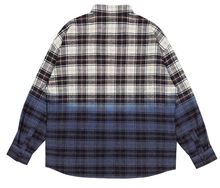 ロマンティッククラウン(ROMANTIC CROWN) GRADATION CHECK SHIRT_NAVY