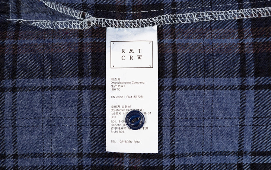 ロマンティッククラウン(ROMANTIC CROWN) GRADATION CHECK SHIRT_NAVY