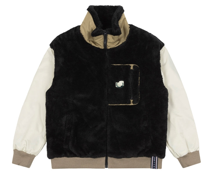 ロマンティッククラウン(ROMANTIC CROWN) COLOR SCHEME FLEECE JACKET_OATMEAL