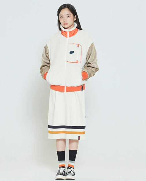 ロマンティッククラウン(ROMANTIC CROWN) COLOR SCHEME FLEECE JACKET_BEIGE