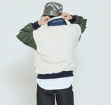 ロマンティッククラウン(ROMANTIC CROWN) COLOR SCHEME FLEECE JACKET_KHAKI