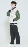 ロマンティッククラウン(ROMANTIC CROWN) COLOR SCHEME FLEECE JACKET_KHAKI
