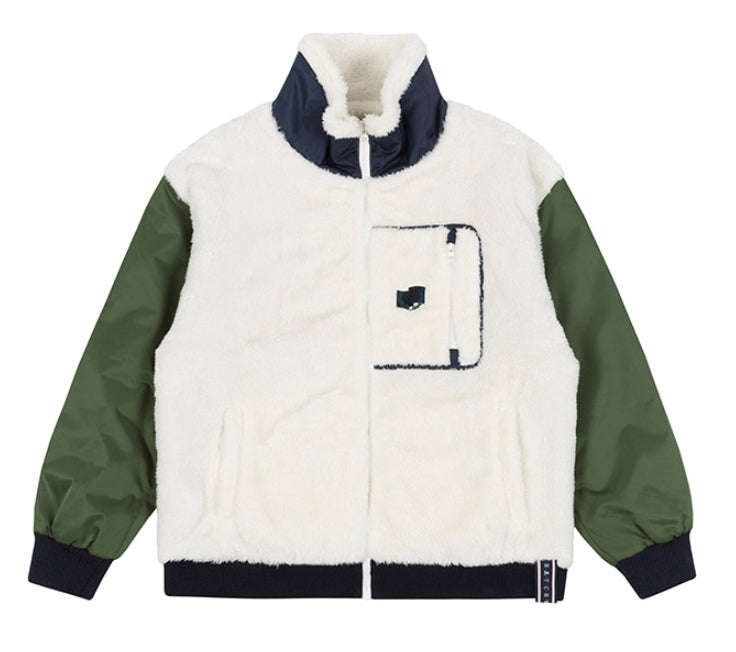 ロマンティッククラウン(ROMANTIC CROWN) COLOR SCHEME FLEECE JACKET_KHAKI