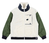 ロマンティッククラウン(ROMANTIC CROWN) COLOR SCHEME FLEECE JACKET_KHAKI