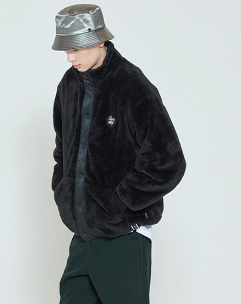 ロマンティッククラウン(ROMANTIC CROWN) BACK POCKET FLEECE JACKET_BLACK
