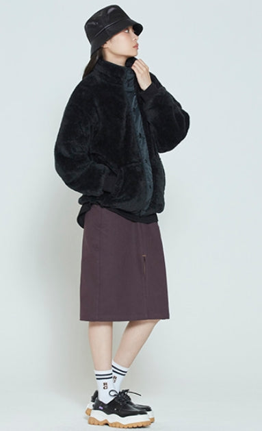 ロマンティッククラウン(ROMANTIC CROWN) BACK POCKET FLEECE JACKET_BLACK