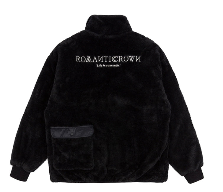 ロマンティッククラウン(ROMANTIC CROWN) BACK POCKET FLEECE JACKET_BLACK