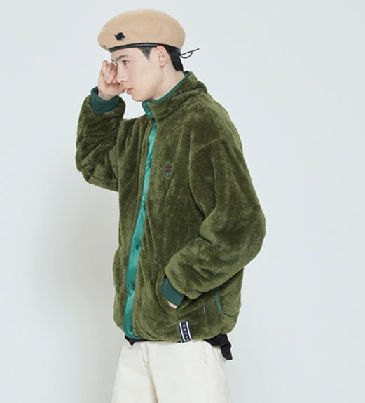 ロマンティッククラウン(ROMANTIC CROWN) BACK POCKET FLEECE JACKET_KHAKI
