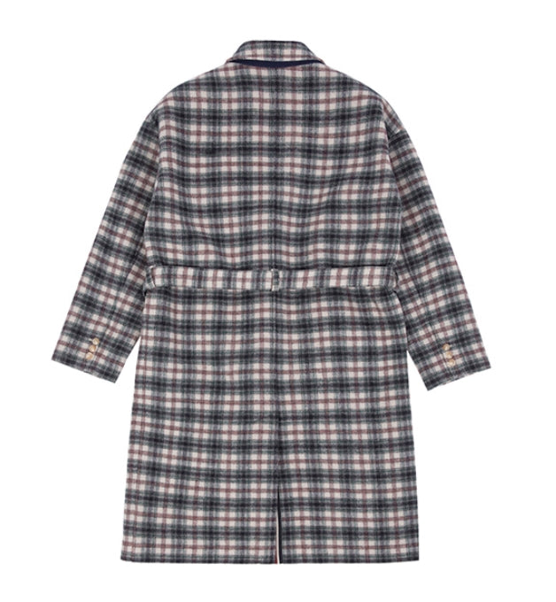 ロマンティッククラウン(ROMANTIC CROWN) CLASSIC CHECK WOOL COAT_OATMEAL
