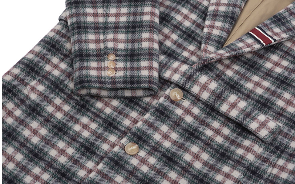 ロマンティッククラウン(ROMANTIC CROWN) CLASSIC CHECK WOOL COAT_OATMEAL