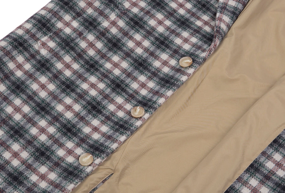 ロマンティッククラウン(ROMANTIC CROWN) CLASSIC CHECK WOOL COAT_OATMEAL
