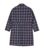 ロマンティッククラウン(ROMANTIC CROWN)  CLASSIC CHECK WOOL COAT_NAVY