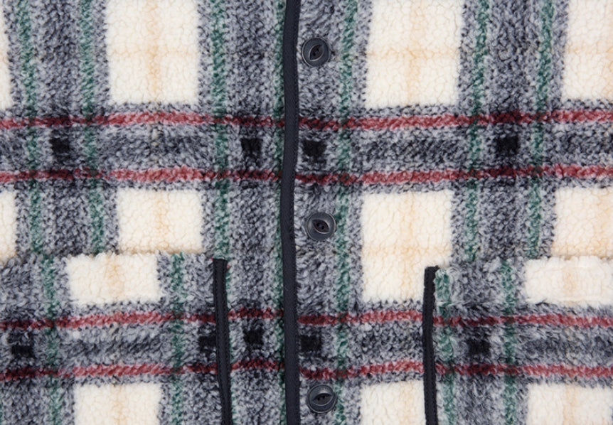 ロマンティッククラウン(ROMANTIC CROWN) CLASSIC CHECK FLEECE JACKET_OATMEAL