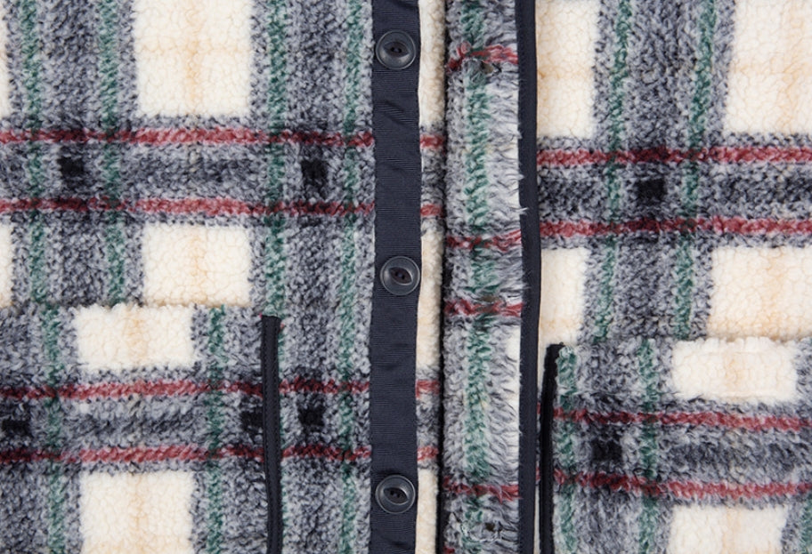 ロマンティッククラウン(ROMANTIC CROWN) CLASSIC CHECK FLEECE JACKET_OATMEAL
