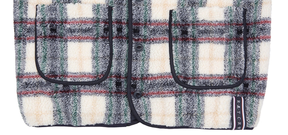 ロマンティッククラウン(ROMANTIC CROWN) CLASSIC CHECK FLEECE JACKET_OATMEAL