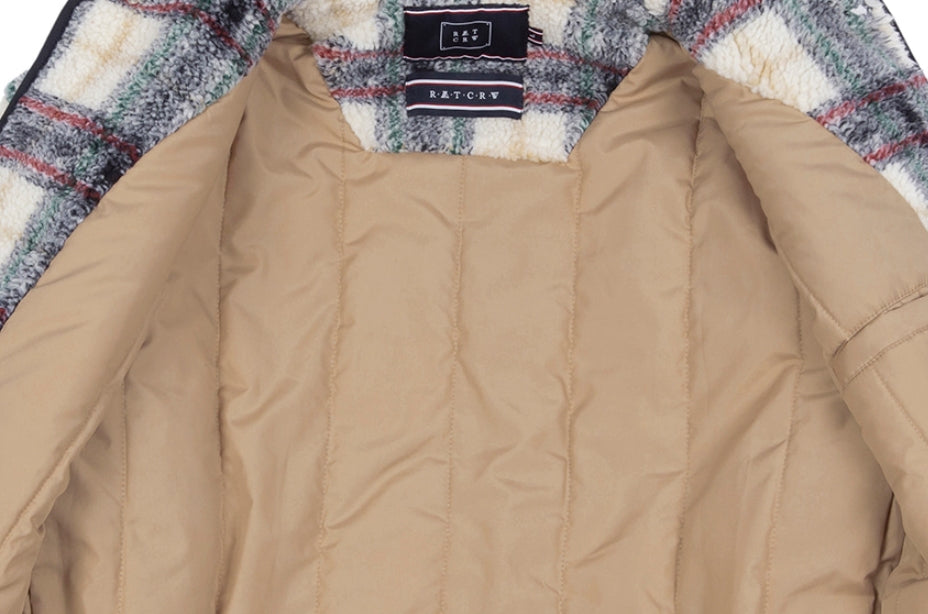 ロマンティッククラウン(ROMANTIC CROWN) CLASSIC CHECK FLEECE JACKET_OATMEAL