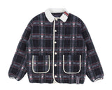 ロマンティッククラウン(ROMANTIC CROWN) CLASSIC CHECK FLEECE JACKET_NAVY