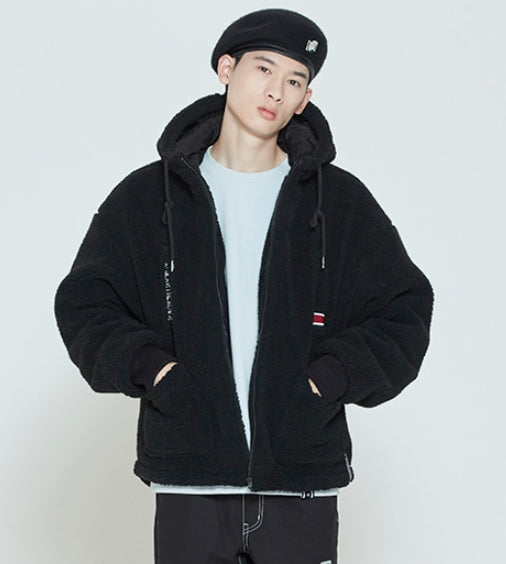 ロマンティッククラウン(ROMANTIC CROWN) HEAVY FLEECE HOODIE PARKA_BLACK
