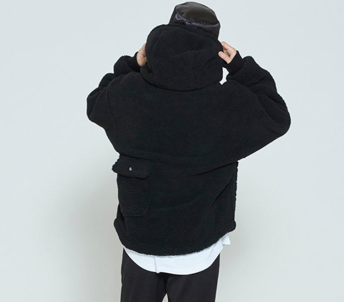 ロマンティッククラウン(ROMANTIC CROWN) HEAVY FLEECE HOODIE PARKA_BLACK