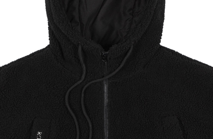 ロマンティッククラウン(ROMANTIC CROWN) HEAVY FLEECE HOODIE PARKA_BLACK
