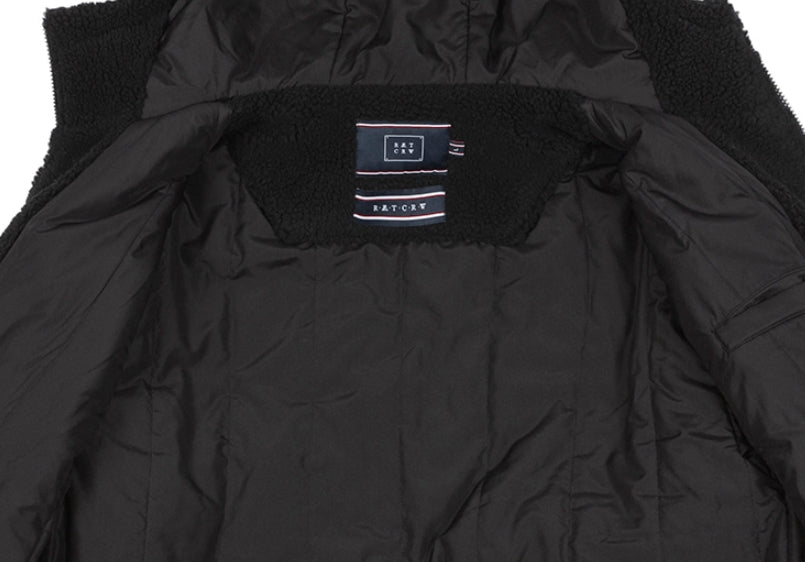 ロマンティッククラウン(ROMANTIC CROWN) HEAVY FLEECE HOODIE PARKA_BLACK