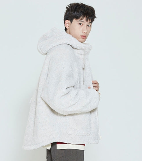 ロマンティッククラウン(ROMANTIC CROWN) HEAVY FLEECE HOODIE PARKA_MELANGE IVORY