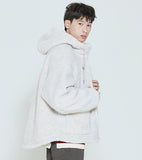 ロマンティッククラウン(ROMANTIC CROWN) HEAVY FLEECE HOODIE PARKA_MELANGE IVORY