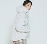 ロマンティッククラウン(ROMANTIC CROWN) HEAVY FLEECE HOODIE PARKA_MELANGE IVORY