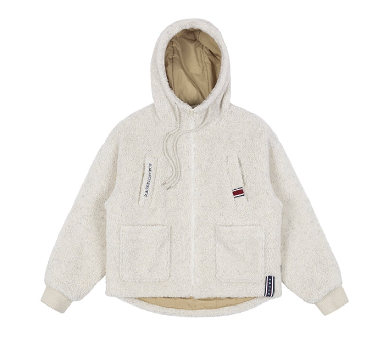 ロマンティッククラウン(ROMANTIC CROWN) HEAVY FLEECE HOODIE PARKA_MELANGE IVORY