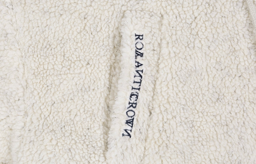 ロマンティッククラウン(ROMANTIC CROWN) HEAVY FLEECE HOODIE PARKA_MELANGE IVORY