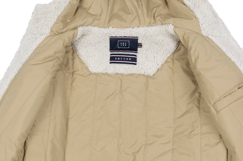ロマンティッククラウン(ROMANTIC CROWN) HEAVY FLEECE HOODIE PARKA_MELANGE IVORY
