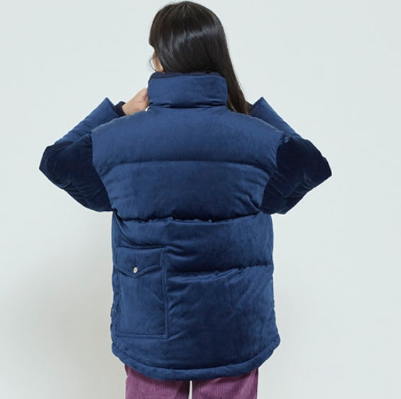 ロマンティッククラウン(ROMANTIC CROWN) VELVET DUCK DOWN PARKA_DARK BLUE