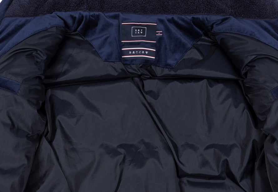 ロマンティッククラウン(ROMANTIC CROWN) VELVET DUCK DOWN PARKA_DARK BLUE