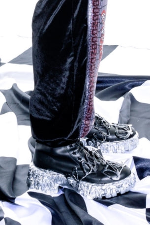 オージーオーディー(OZOD) velvet snake pants_black