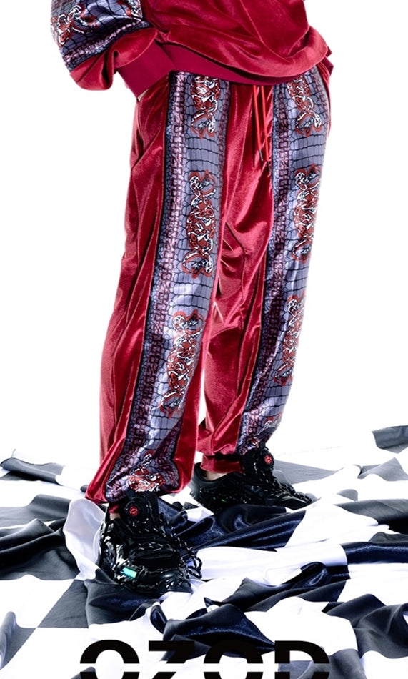 オージーオーディー(OZOD) velvet snake pants_wine