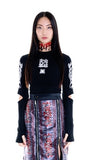 オージーオーディー(OZOD) snake crop top_black