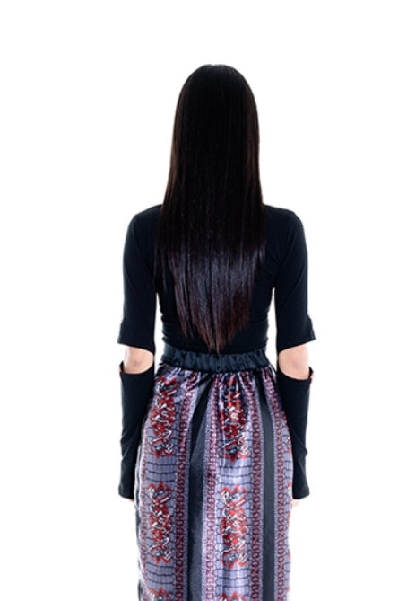 オージーオーディー(OZOD) snake crop top_black