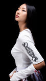 オージーオーディー(OZOD) snake crop top_white