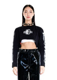 オージーオーディー(OZOD) freewill sleeve crop top_black