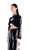オージーオーディー(OZOD) freewill sleeve crop top_black