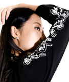 オージーオーディー(OZOD) freewill sleeve crop top_black