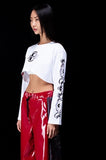 オージーオーディー(OZOD) freewill sleeve crop top_white