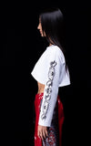 オージーオーディー(OZOD) freewill sleeve crop top_white